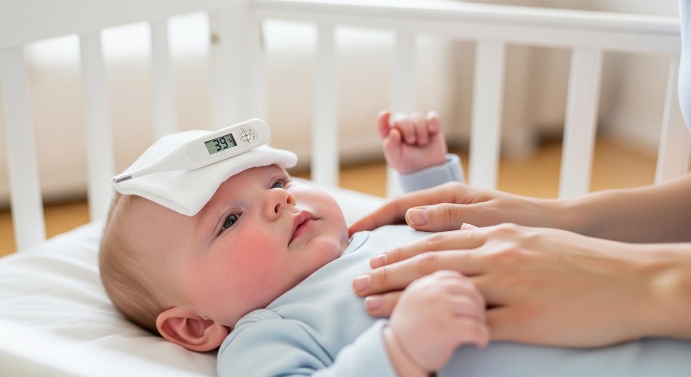 아기 열 39도 잠
