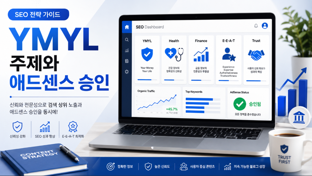 YMYL 주제와 애드센스 승인에 필요한 건강 금융 글 전문성 기준 이미지