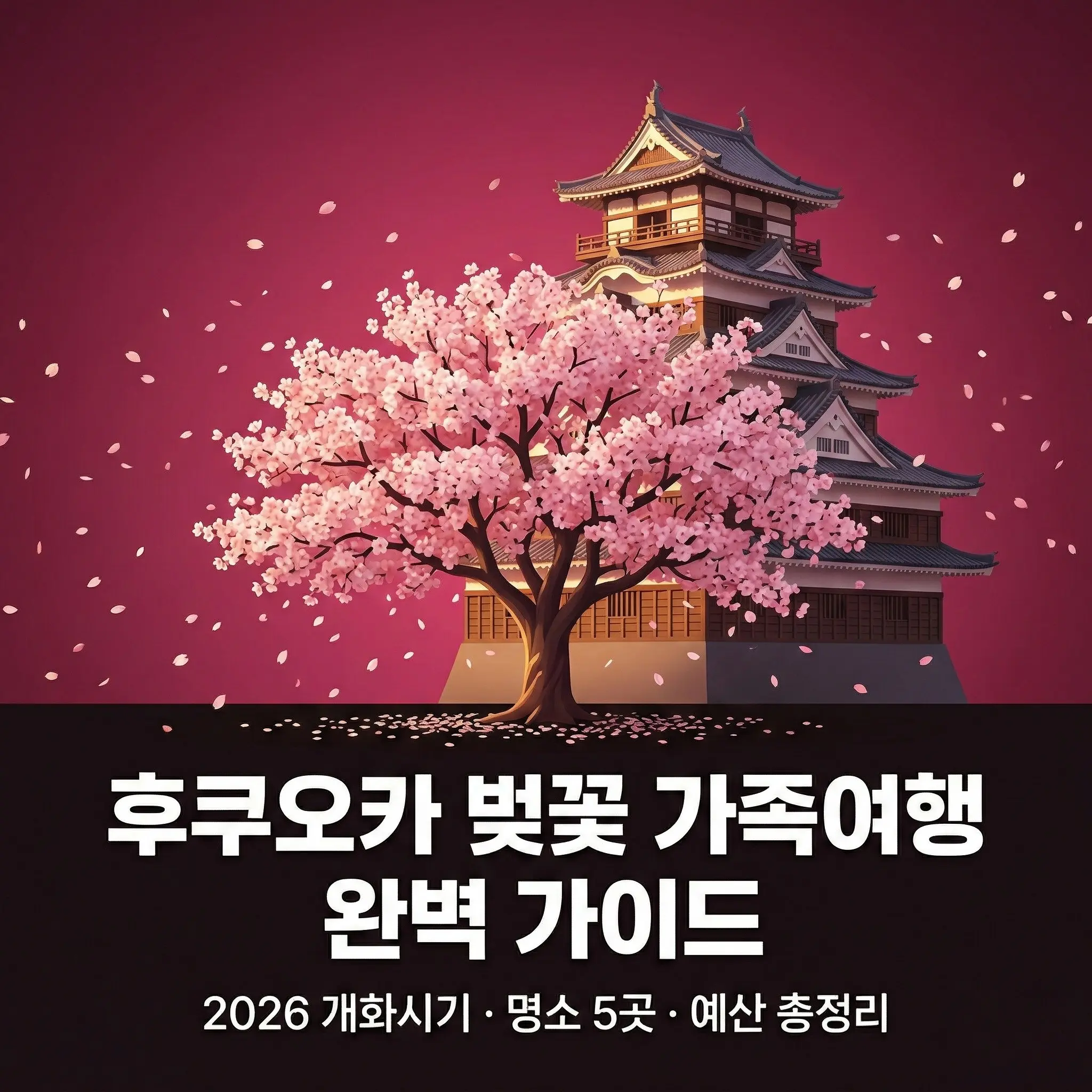 후쿠오카 벚꽃 가족여행 완벽 가이드 2026 개화시기 명소 예산 총정리