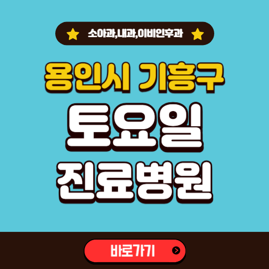 용인시 기흥구 토요일 진료 병원 찾기 ❘ 주말 문여는 소아과, 내과, 이비인후과 리스트