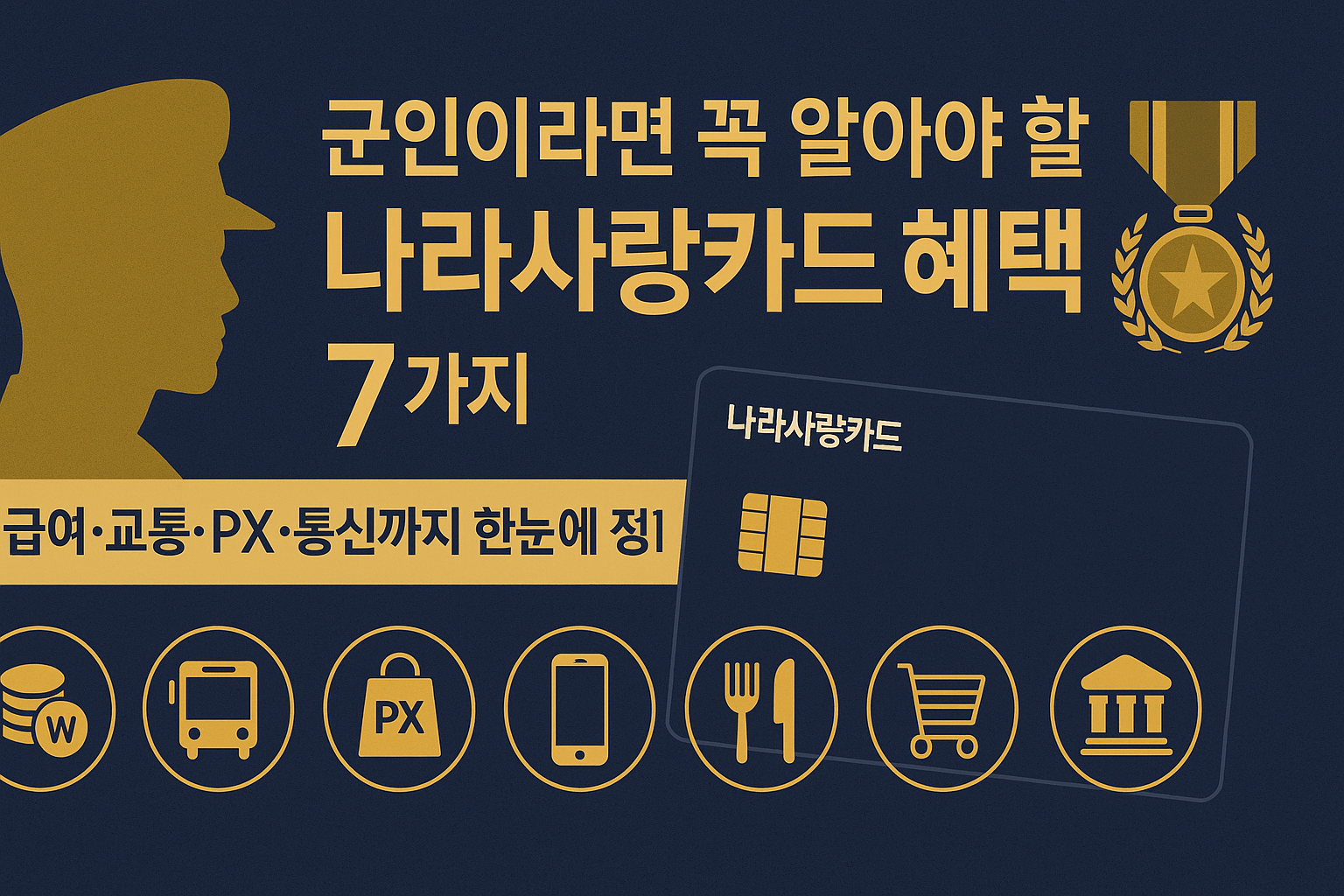 군인이라면 꼭 알아야 할 나라사랑카드 혜택 7가지! 급여, 교통,PX,통신까지 한눈에~!!!