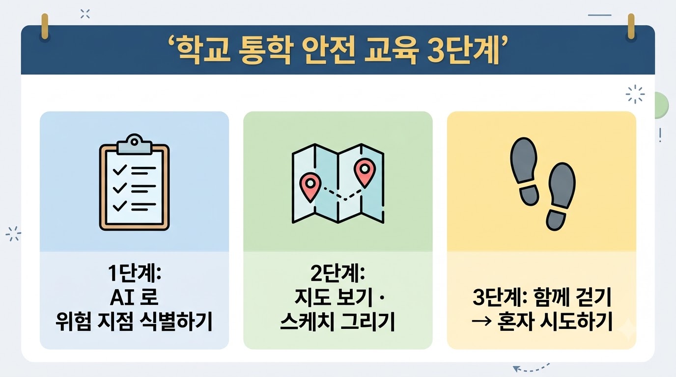 등하굣길 안전 교육 3단계