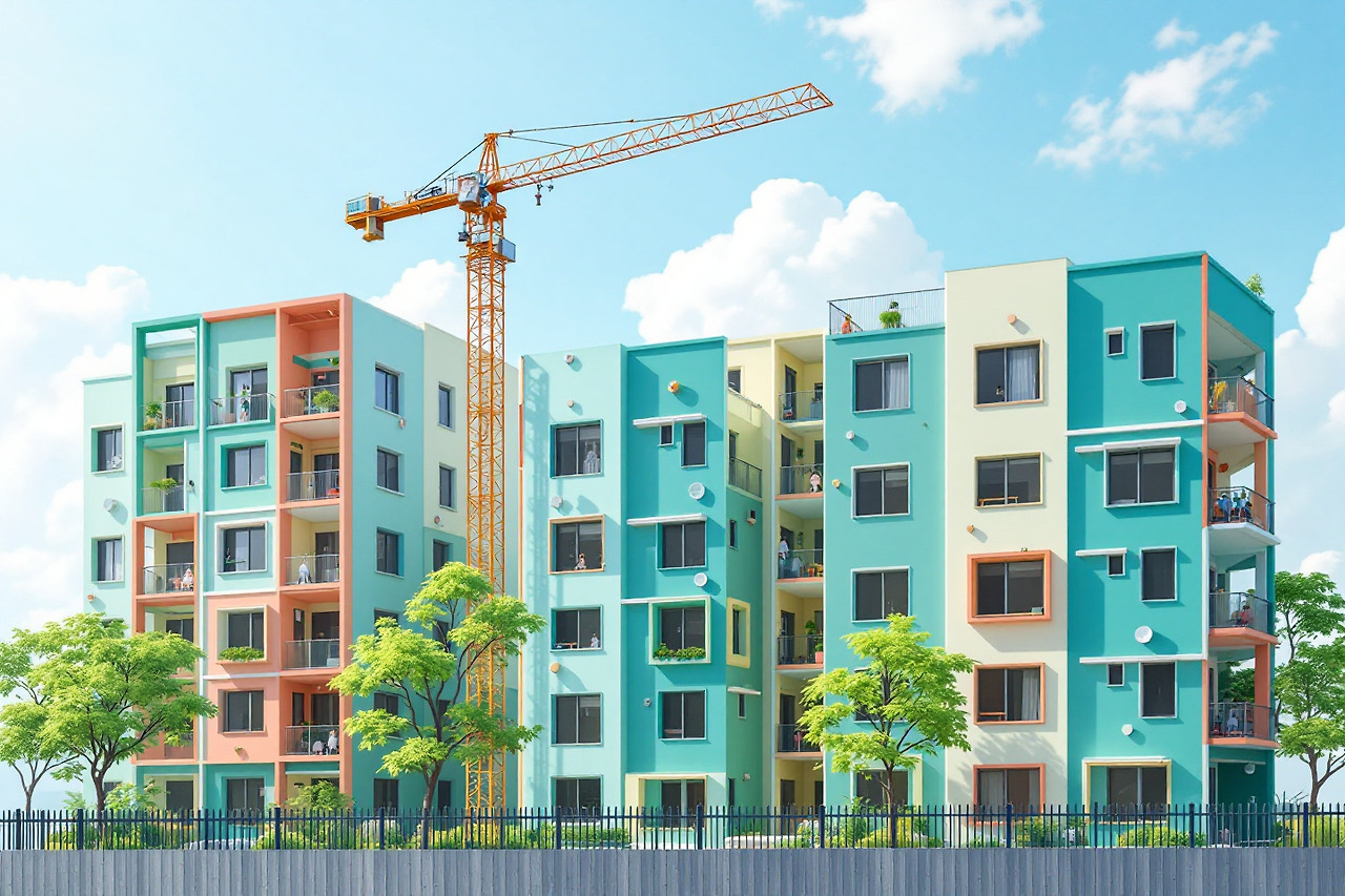 지역 주택 조합 아파트 공사 현장 이미지