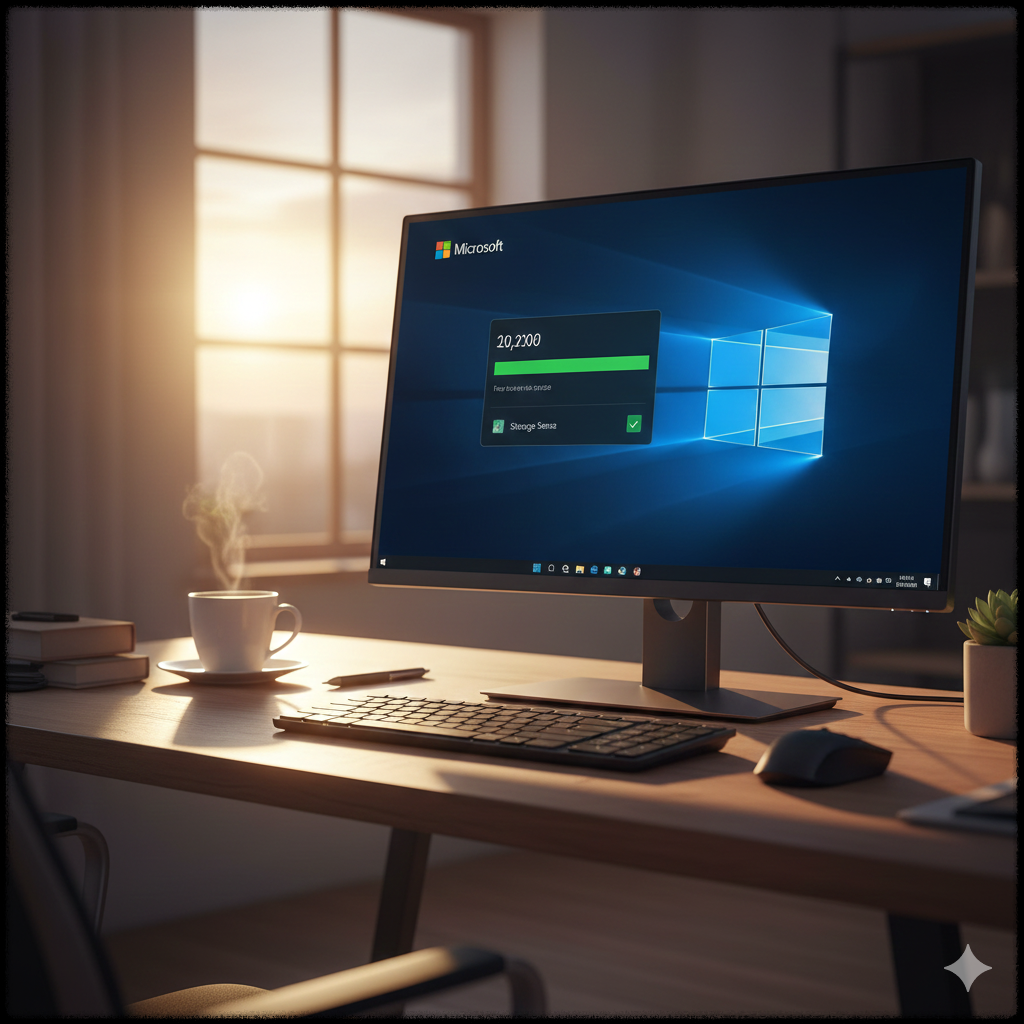 윈도우 11에서 임시 파일 정리 후 저장 공간이 확보된 화면