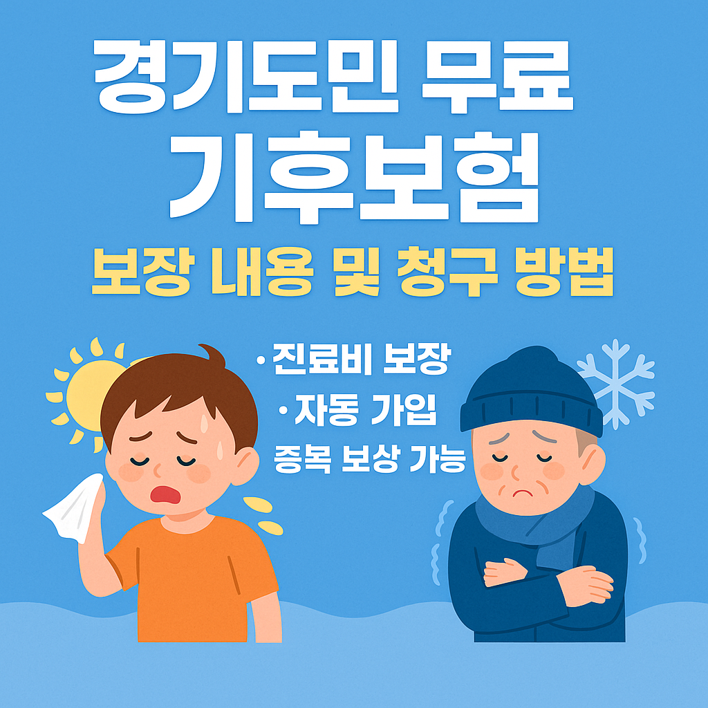 경기도민 무료 혜택, 경기 기후보험 보장내용과 청구 방법 총정리
