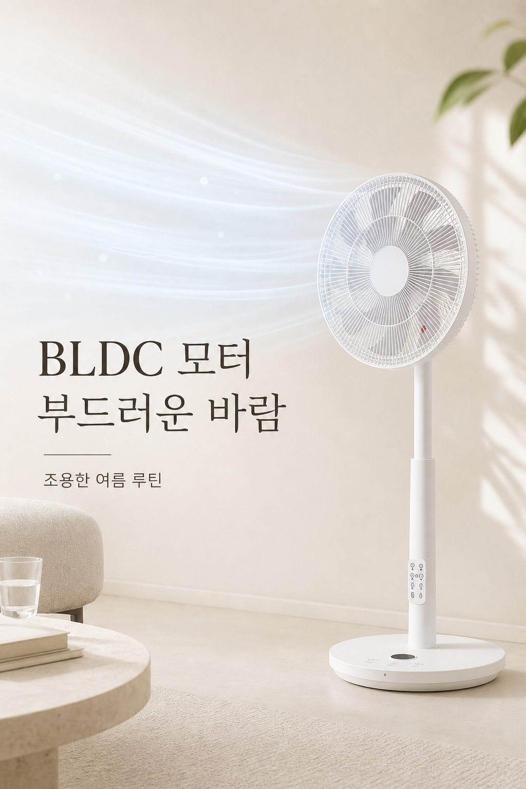 선풍기 그릴과 모터부 먼지를 관리하는 장면