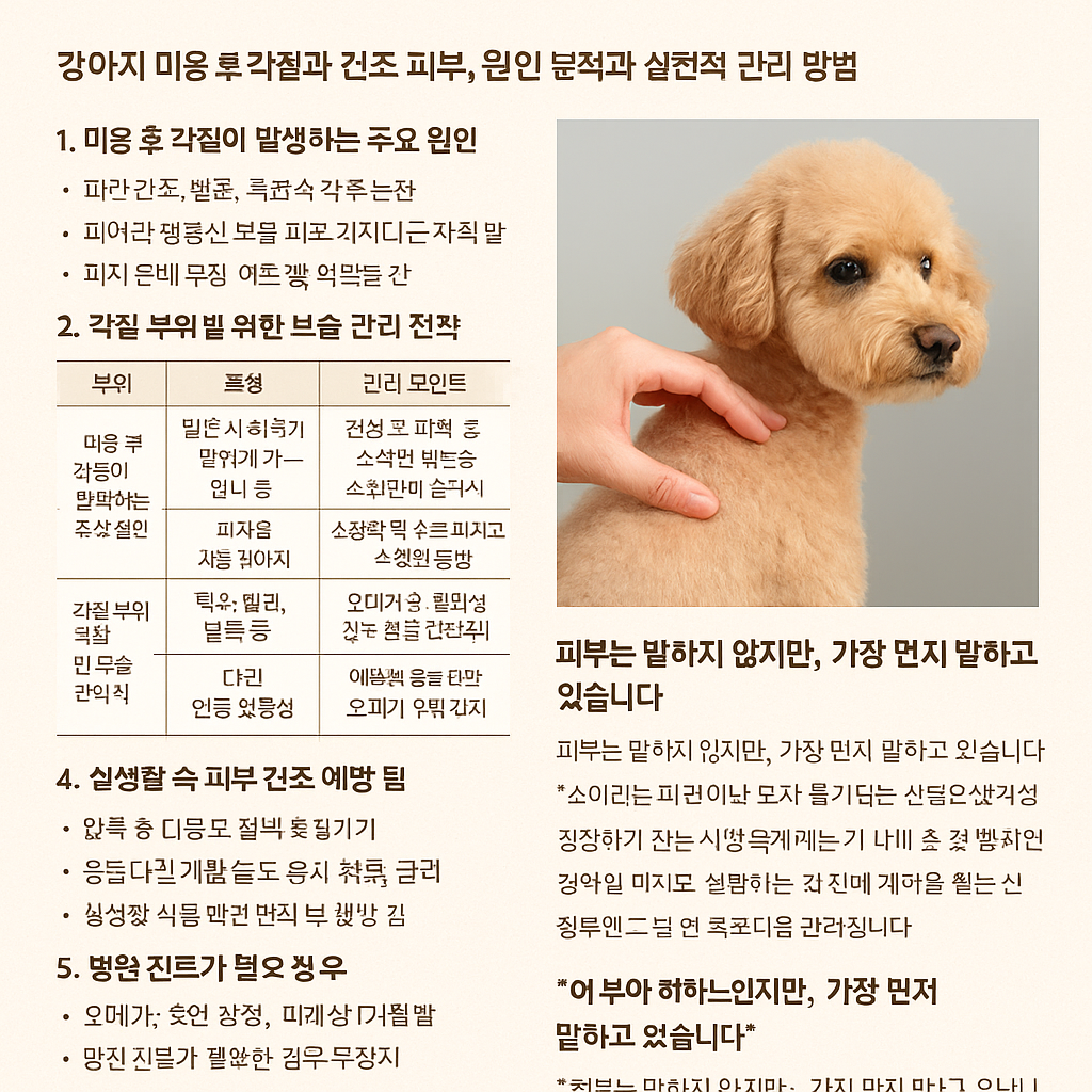 강아지 미용 후 피부 각질 대처법 사진