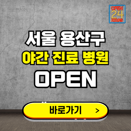 서울 용산구 야간진료 병원 찾기 ❘ 24시 심야 밤 늦게 여는 병원