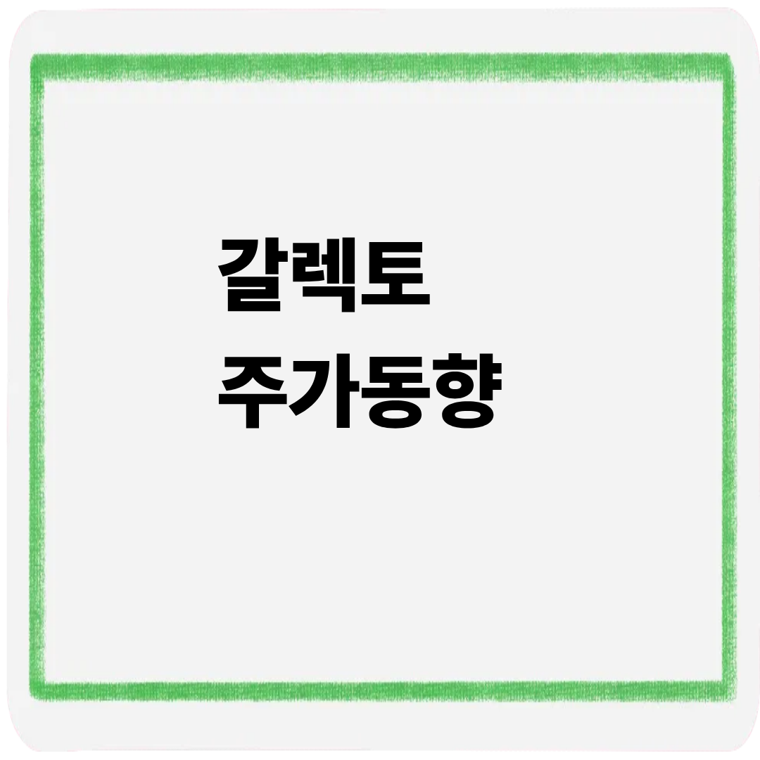 갈렉토 주가동향