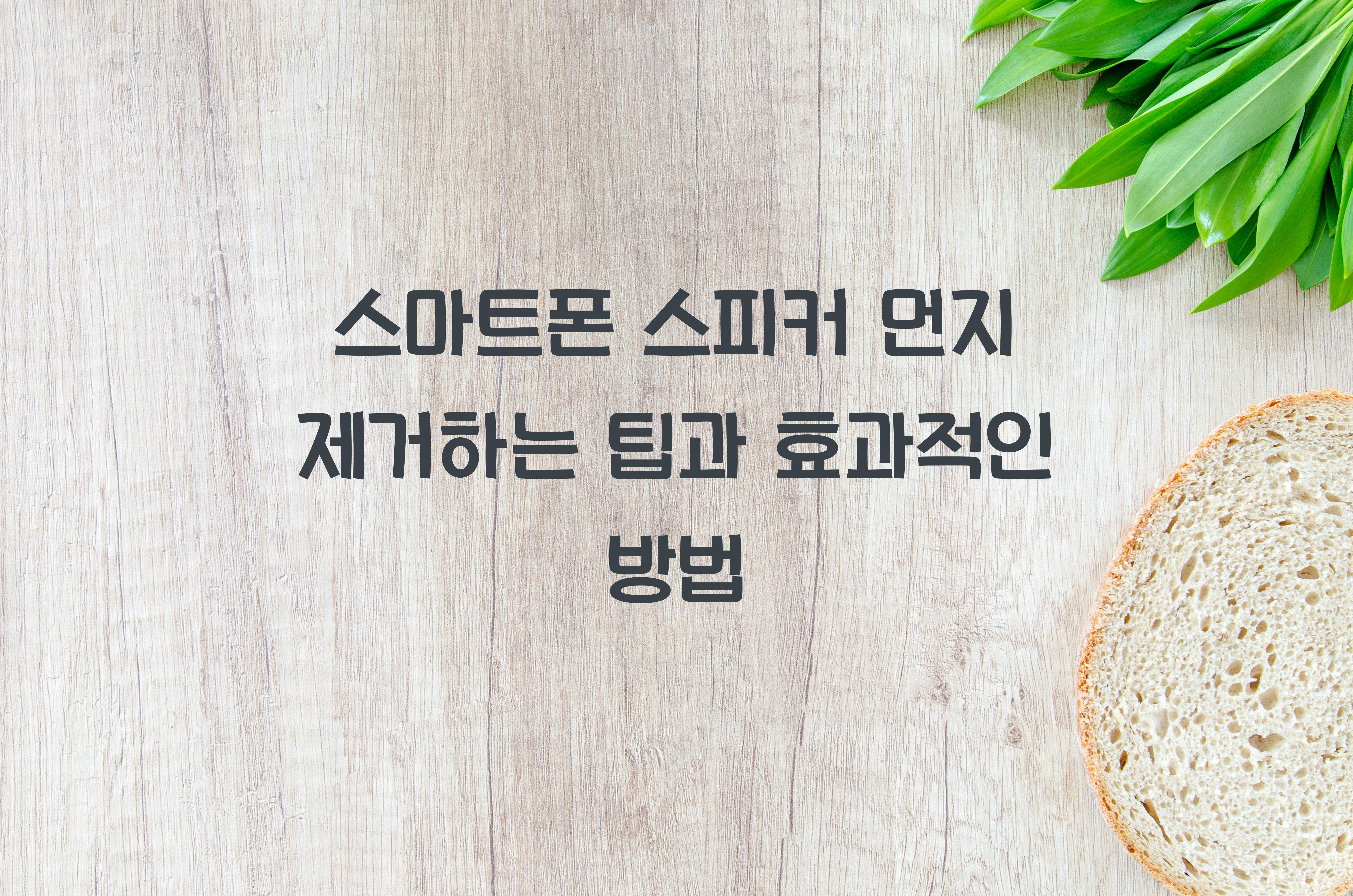 스마트폰 스피커 먼지 제거하는 팁