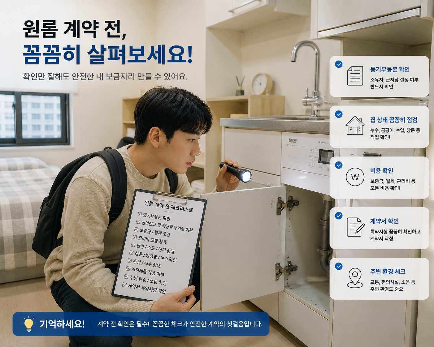 사회초년생 원룸 계약 전 꼭 확인해야 할 현실 체크리스트