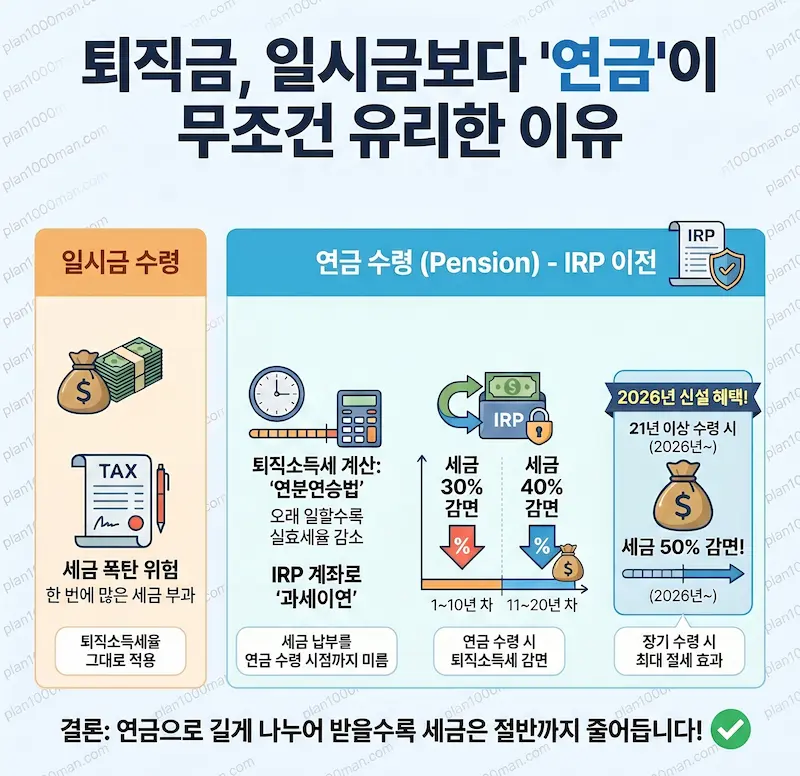 퇴직 연금 수령 전략 인포그래픽
