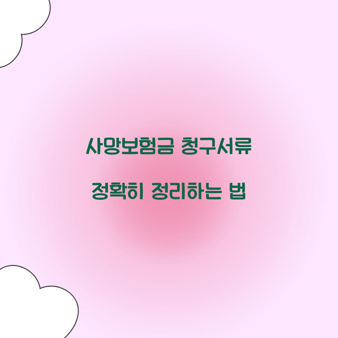 사망보험금 청구서류