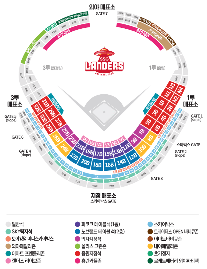 SSG 랜더스필드 좌석 안내