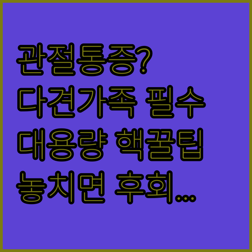 다견가정 필수템 관절 케어 특화 대용..