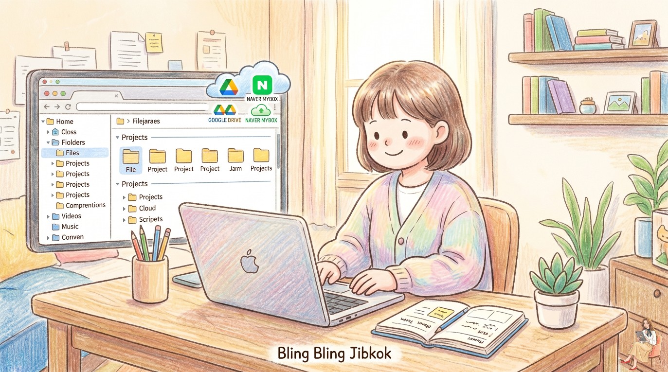 클라우드 정리로 향상된 깔끔한 프리랜서 작업 공간(clean-digital-workspace-high-productivity)