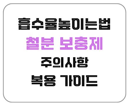 철분 보충제 복용 가이드: 흡수율 높이는 방법과 주의사항