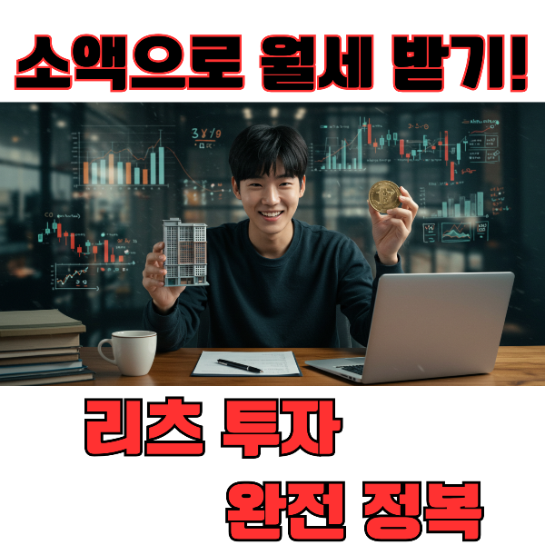 소액으로 월세 받기 리츠 투자하는 청년 이미지