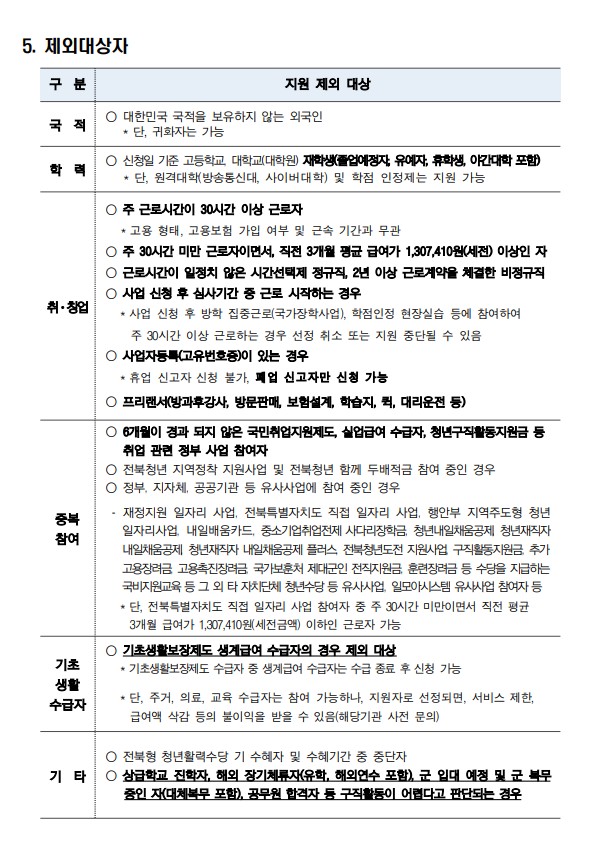 제외대상자 리스트가 적혀있음