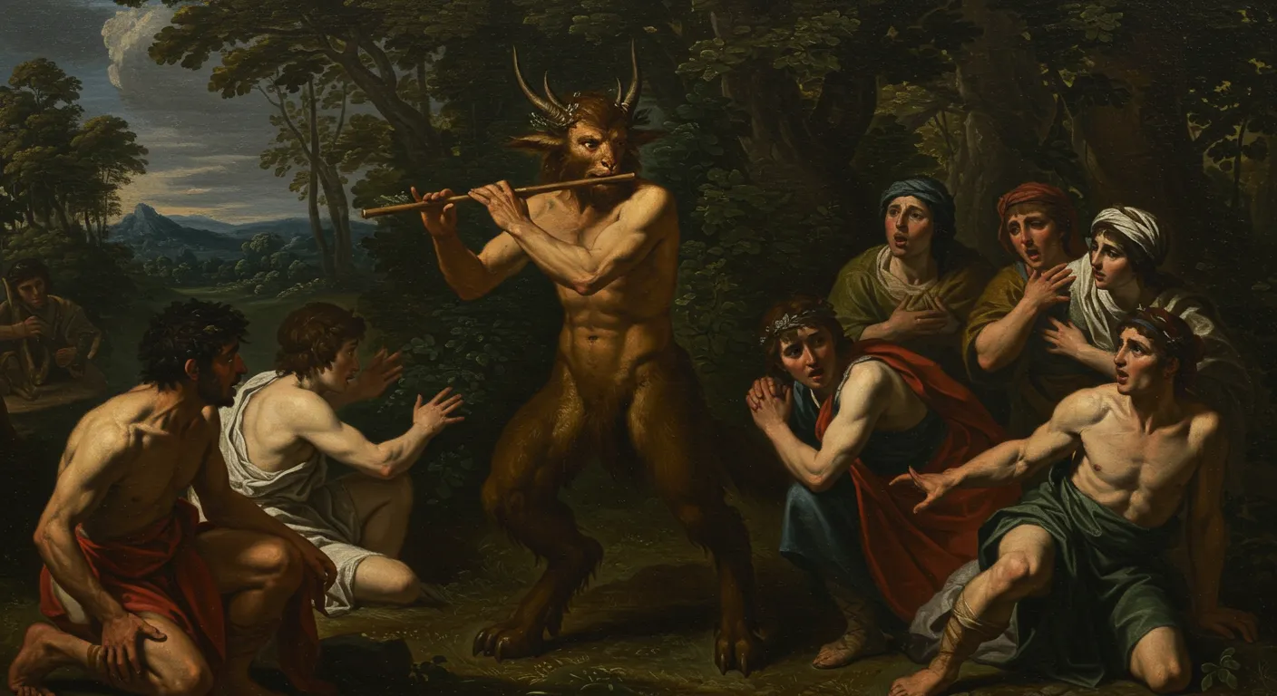 고대의신 판이 피리를 불고 있는 모습