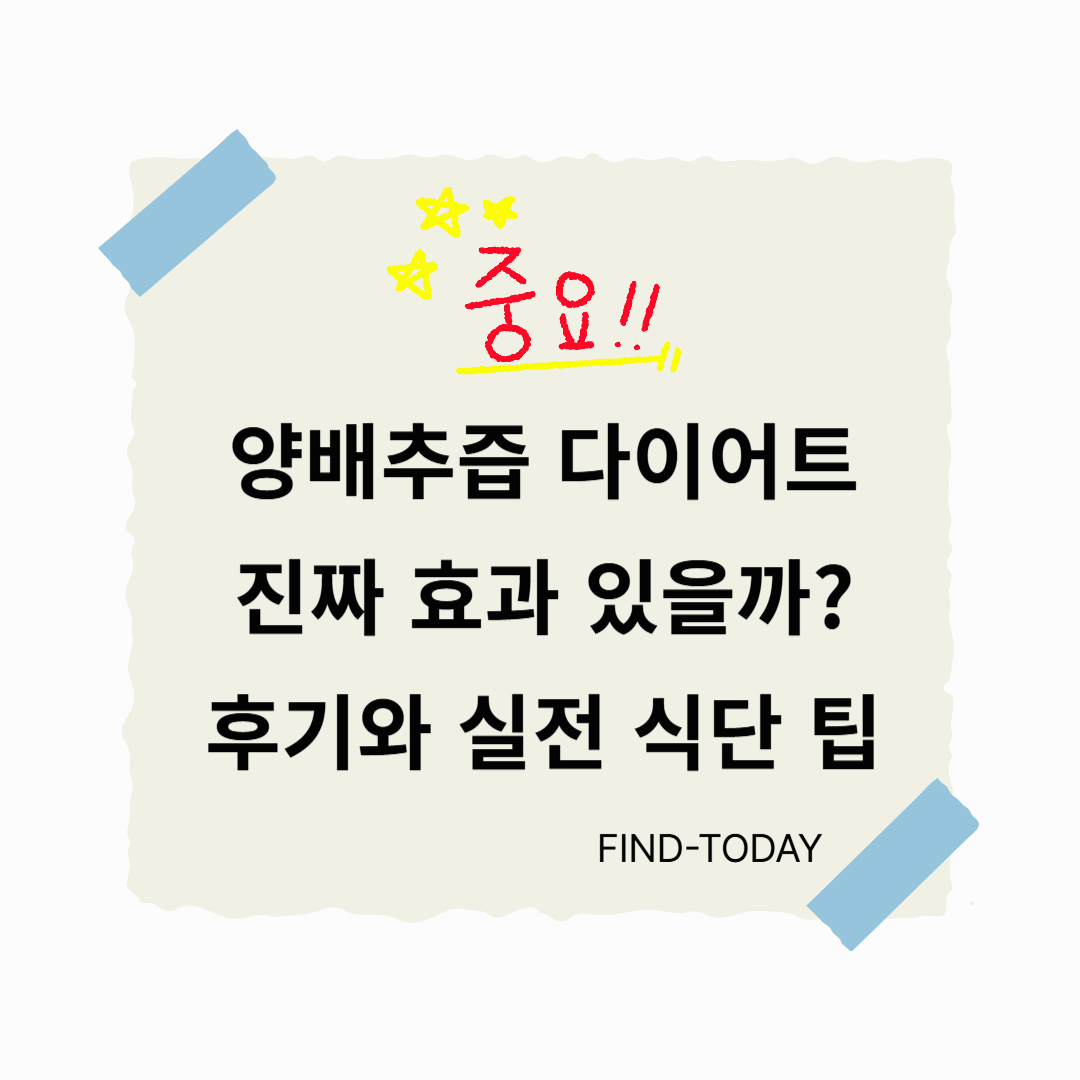 양배추즙 다이어트, 진짜 효과 있을까? 후기와 실전 식단 팁