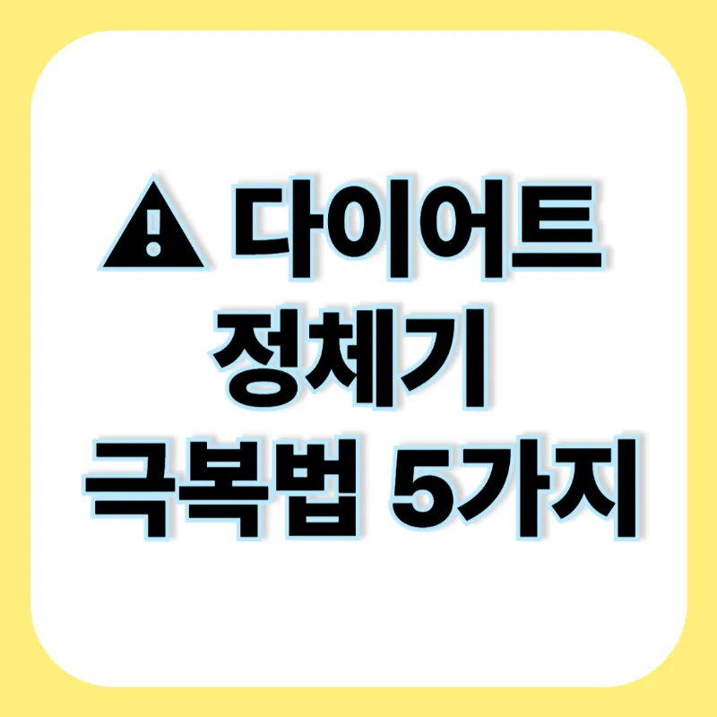 ⚠️ 다이어트 정체기 극복법 &ndash; 살이 안 빠질 때 체크해야 할 5가지 썸네일