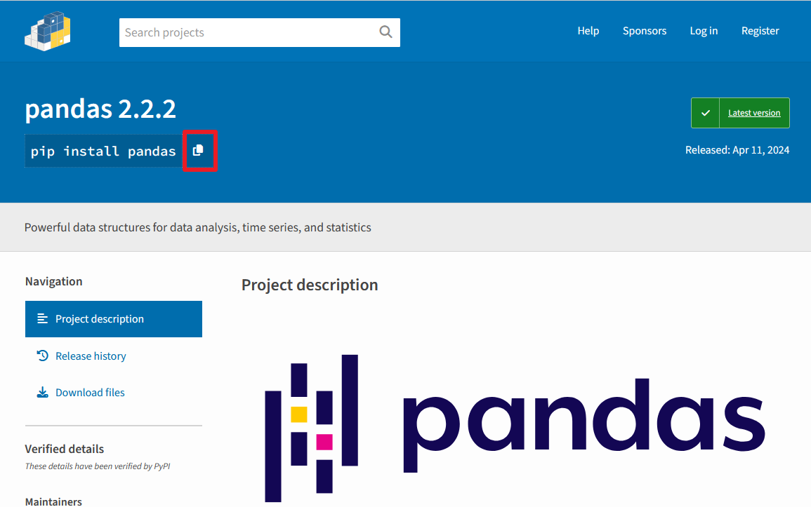 pypi pandas