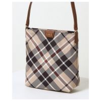 닥스 여성 브라운 체크 크로스백 천연가죽 모던 미니 숄더백 WCBA2E686W2