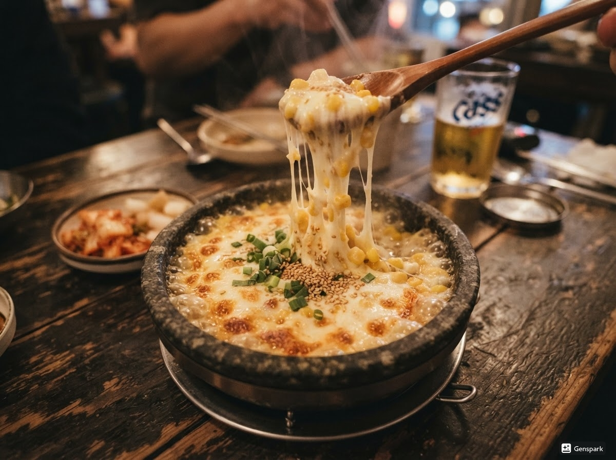 횟집 콘치즈 만들기 (수분 제거, 치즈 녹이기, 칼로리)