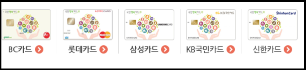 국민행복카드 카드사별 혜택확인하고 발급하기