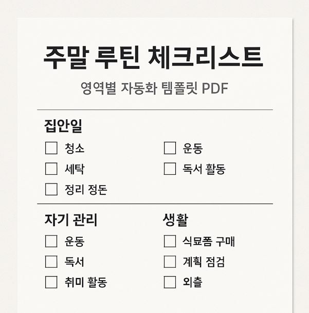 주말 루틴 체크리스트 pdf 예시
