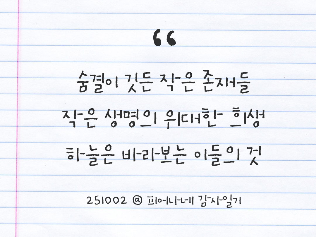 25년 10월 2일 오늘 내 마음 기록하기 감사노트, 감사를 통해 발견한 행복, 오늘 감사한 순간들 by 피어나네 감사일기