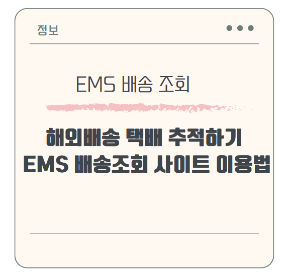 해외배송 택배 추적하기 - EMS 배송조회 사이트 이용법