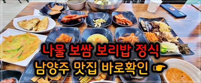 남양주 진접 오남 맛집 산채 나물 보리밥 정식