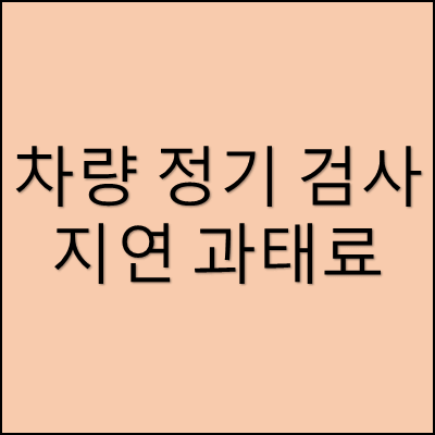 차량 정기 검사 지연 과태료