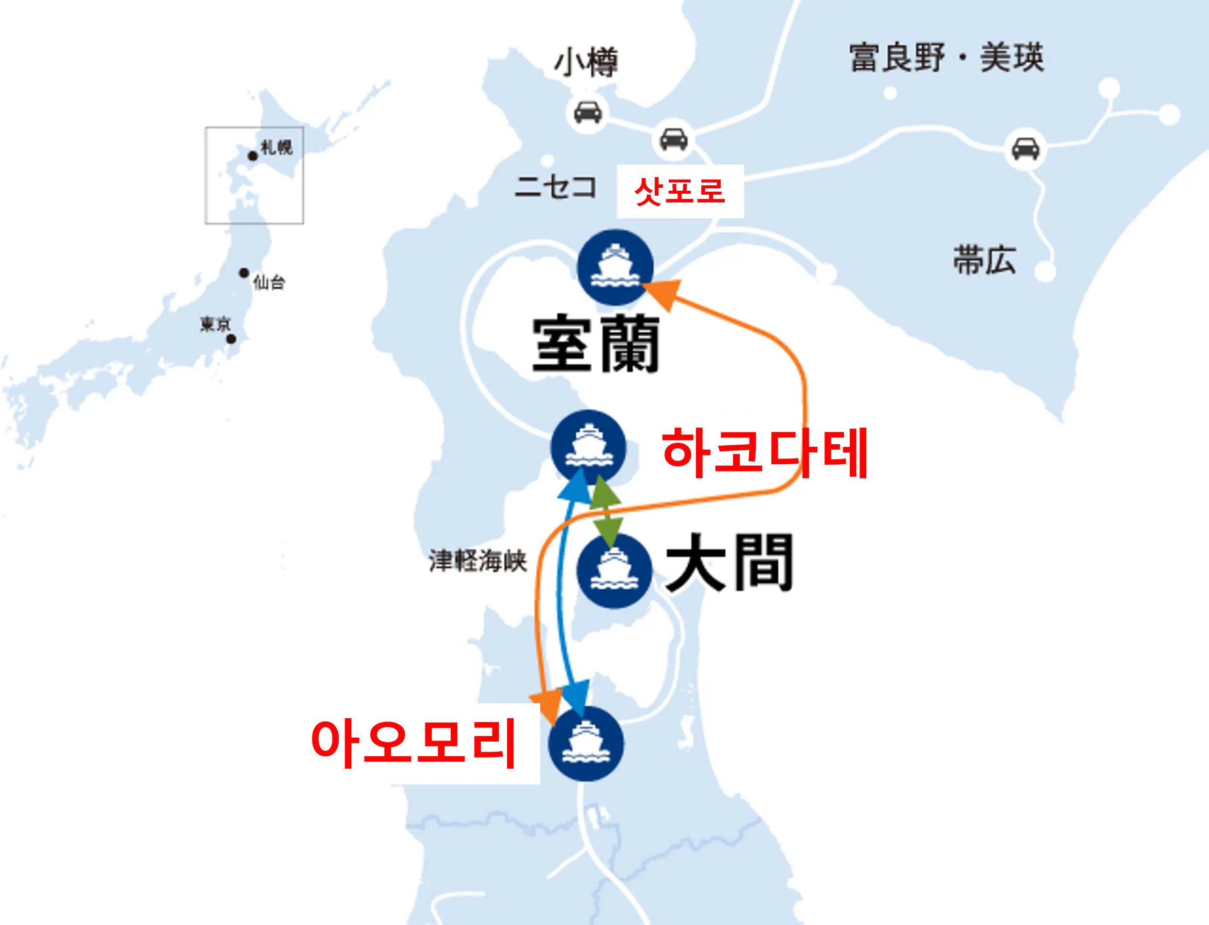 아오모리에서 하코다테로 이동하자!
