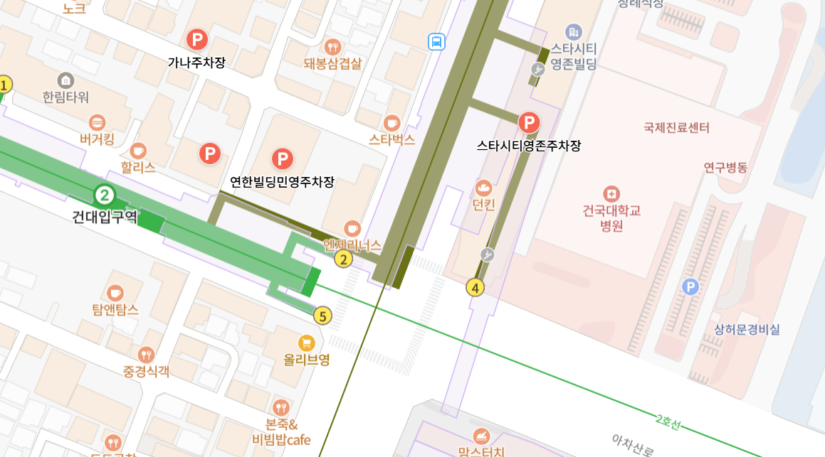 건국대병원 주변 주차장