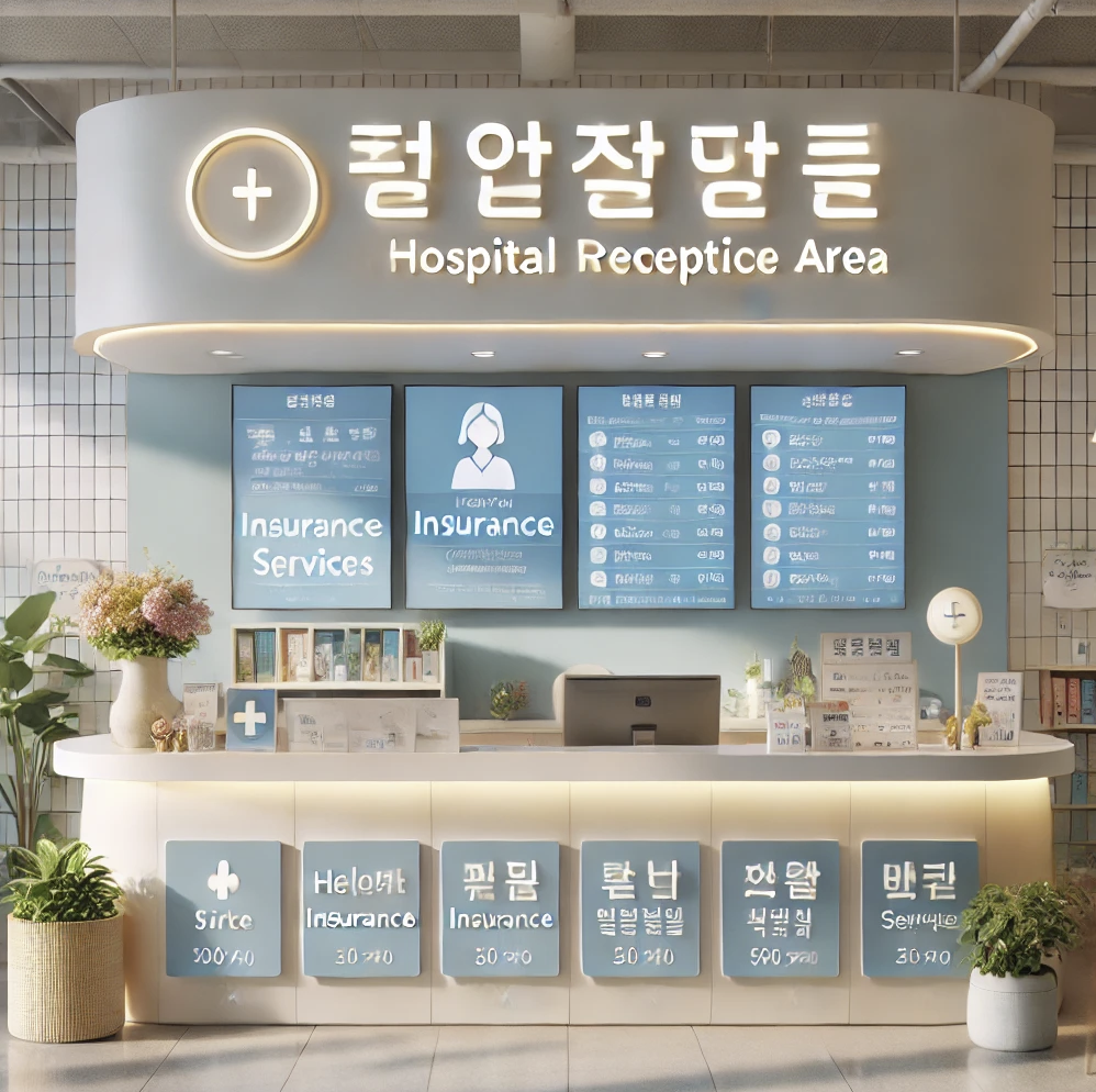 병원 접수 데스크에서 요양급여 상담