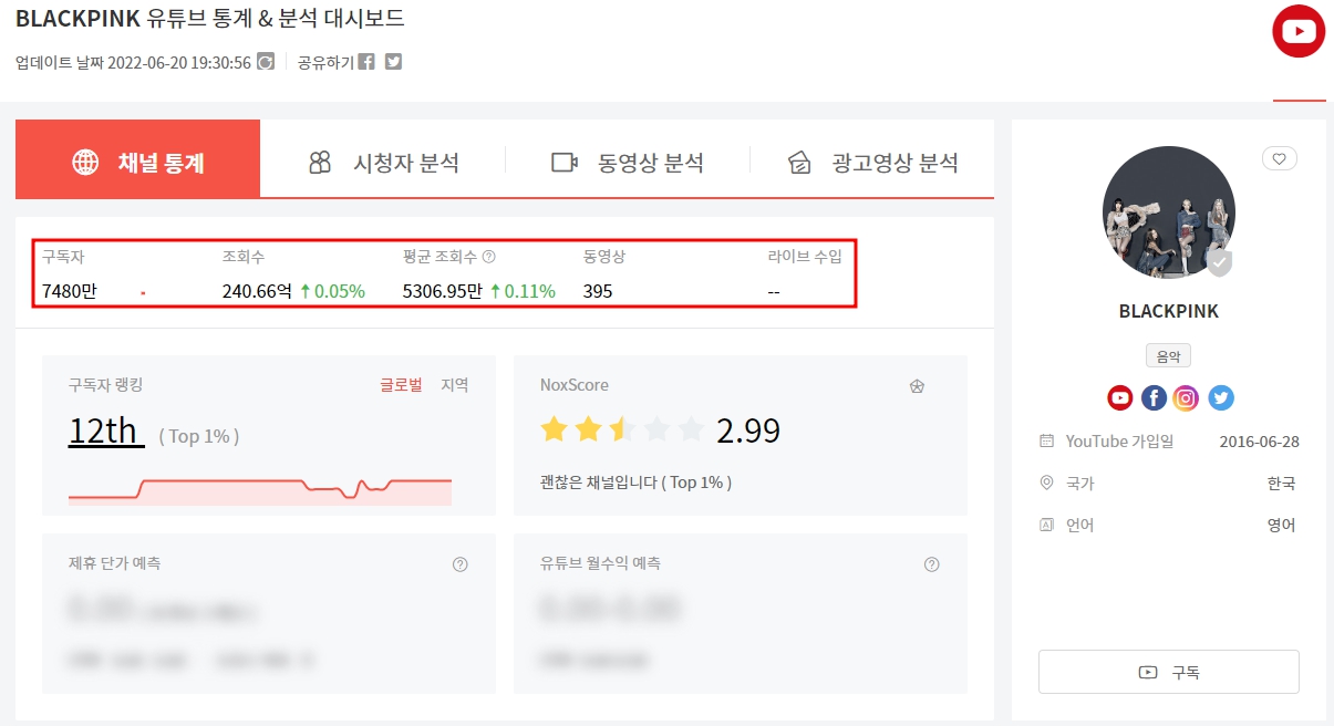 녹스인플루언서 블랙핑크 자료