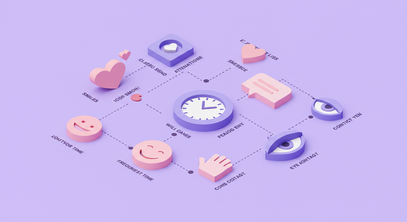 하트-시계-메시지-눈