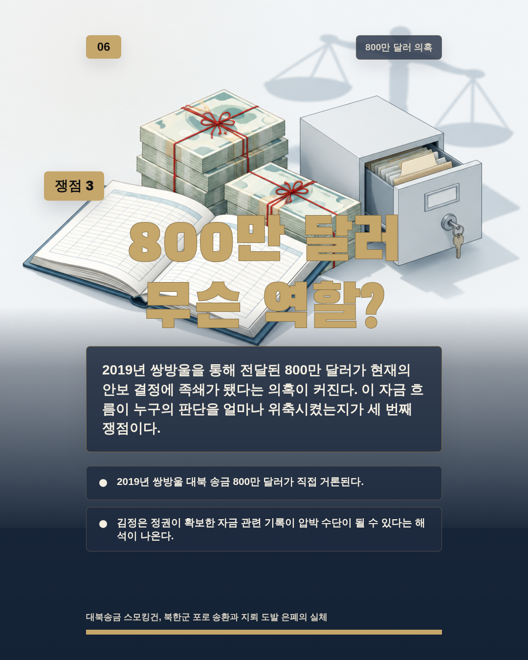 800만 달러 무슨 역할?