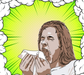 꽃가루 알레르기 증상의 환자