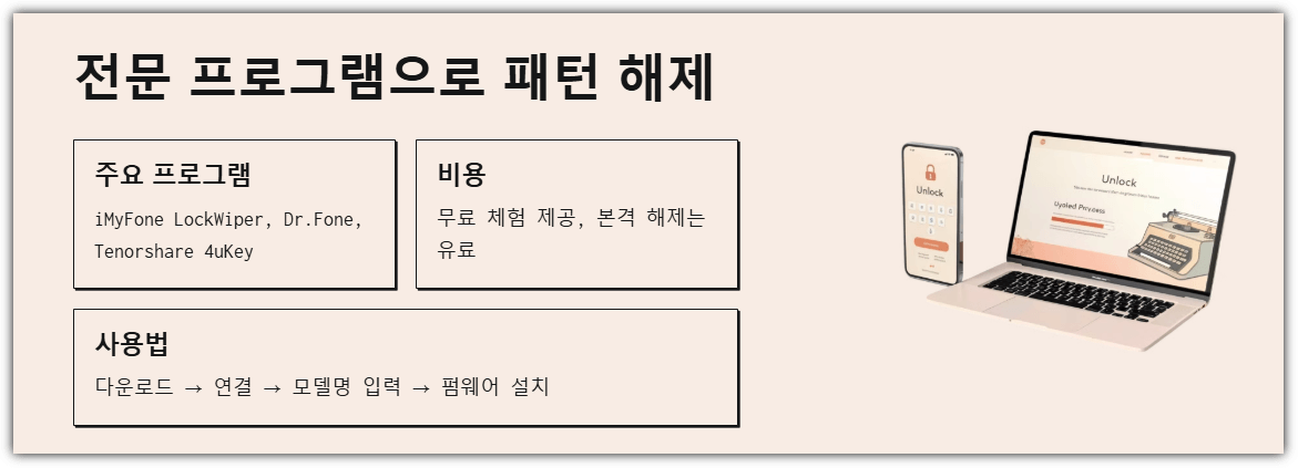 전문 프로그램으로 패턴 해제