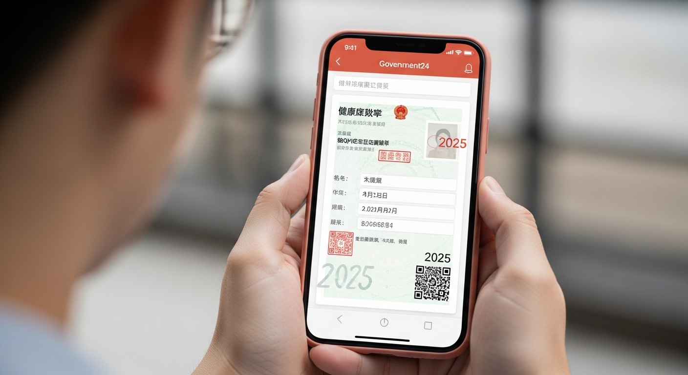 2025년 정부24 모바일 앱으로 건강진단결과서를 조회하고 있는 스마트폰 화면