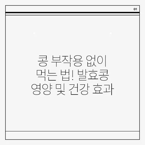 콩 부작용 없이 먹는 법! 발효콩 영양 및 건강 효과