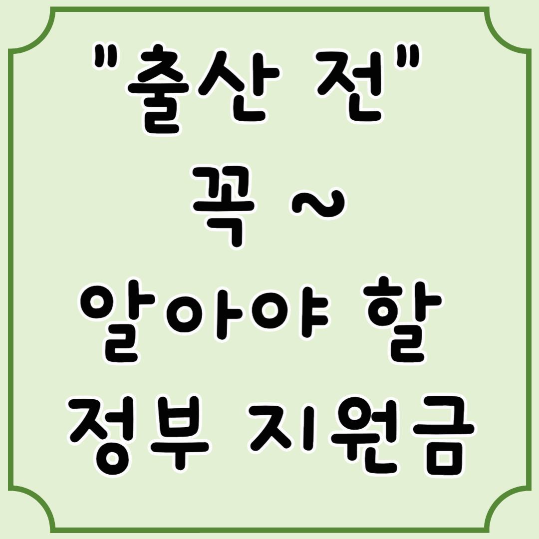출산 전 부모가 꼭 알아야 할 정부 지원금 5가지
