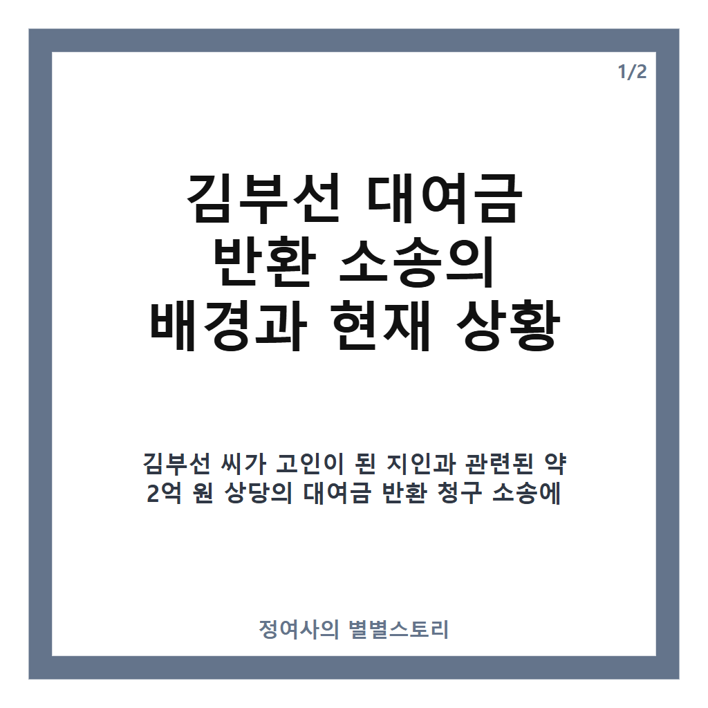 김부선 대여금 반환 소송 2억 법정공방 핵심 쟁점과 현재 상황 정리 카드뉴스 1