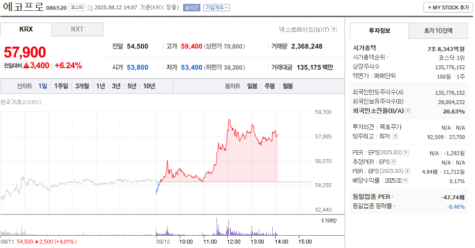 에코프로 주가 전망