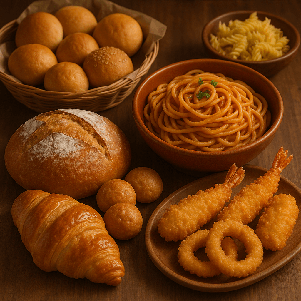 통풍 환자라면 절대 피해야 할 음식 TOP 5! : 밀가루 음식(빵, 파스타, 튀김류)