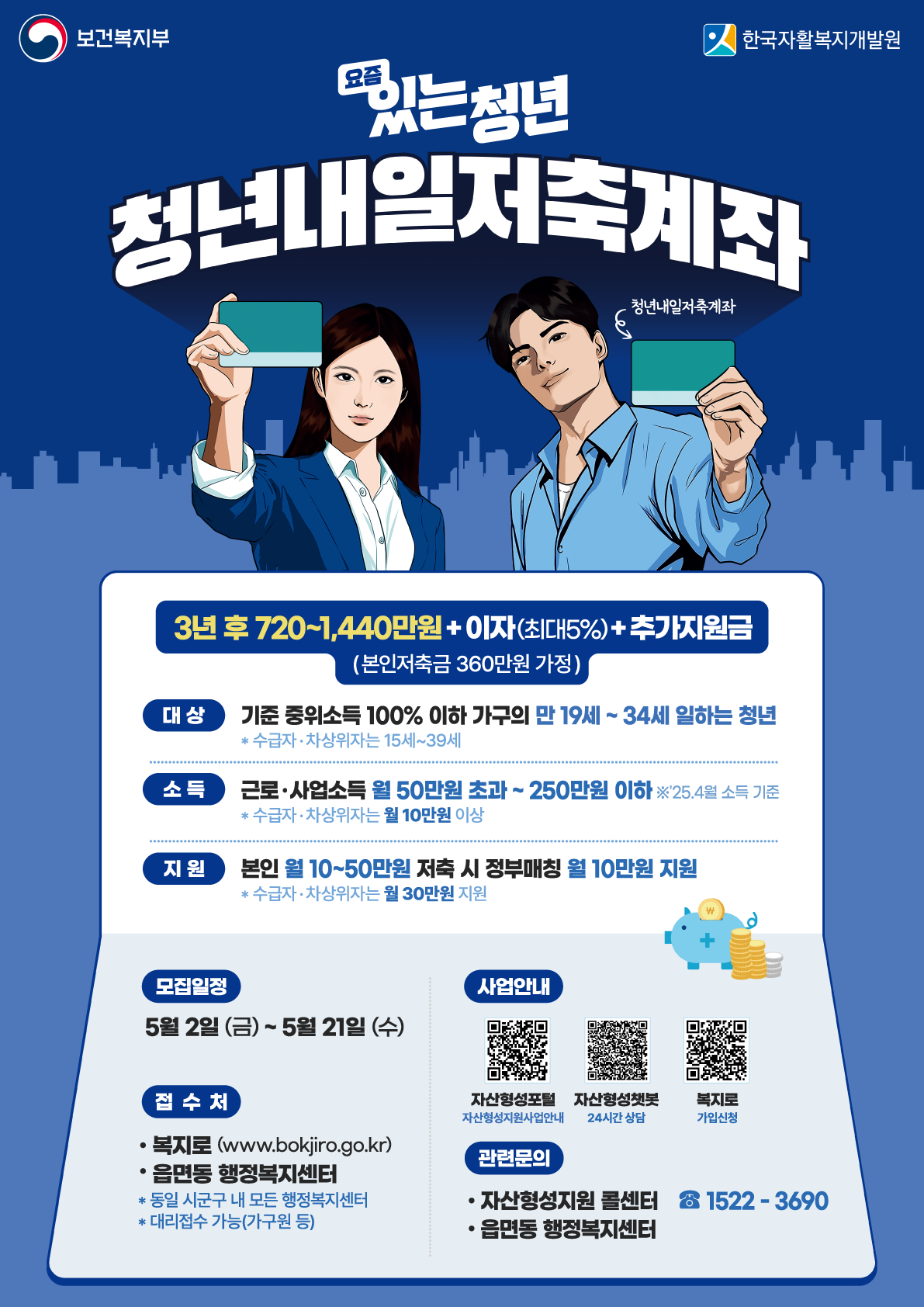 청년내일저축게좌 홍보 포스터